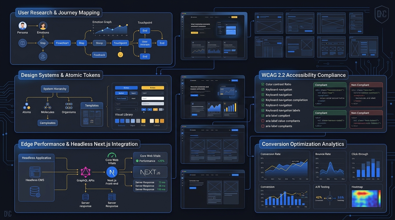 UI/UX Design in Birmingham Technical Architecture Infographic